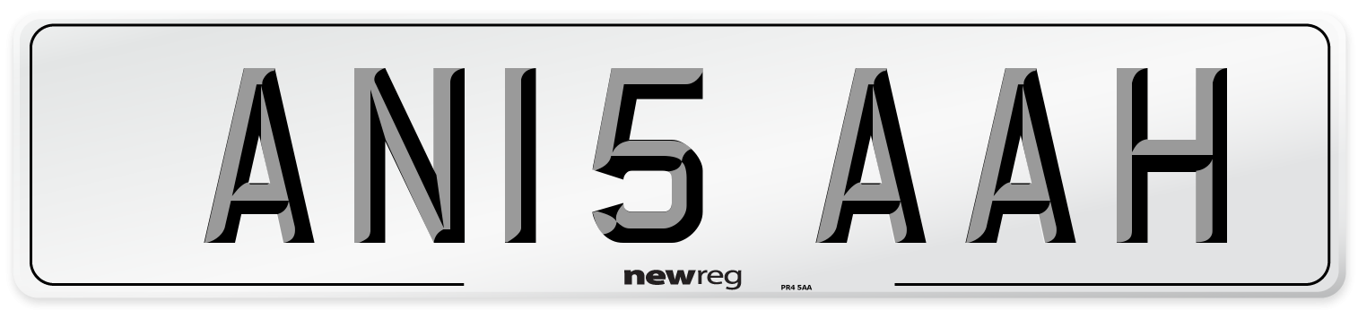 AN15 AAH Number Plate from New Reg